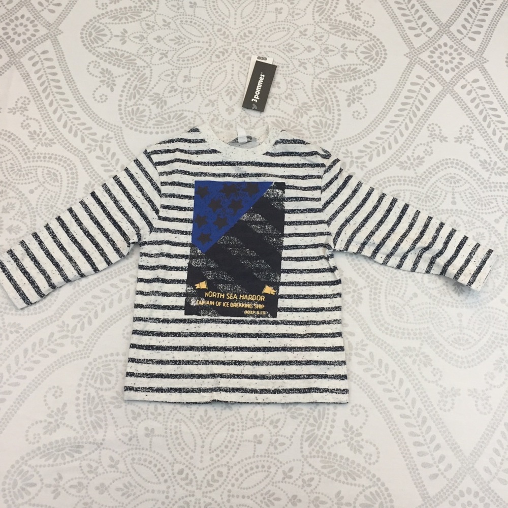 NWT 3Pommes Nautical Striped Tee 9-12 Months 80 cm